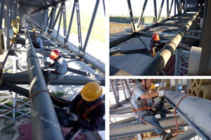 京糧集團高空糧油管道采用我公司電伴熱保溫項目